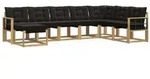 vidaXL Outdoor-Sofagarnitur mit Kissen 8 pcs Wei&szlig; und Schwarz