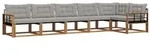 vidaXL Outdoor-Sofagarnitur mit Kissen 6 pcs Nat&uuml;rlich und Hellgrau