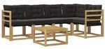 vidaXL Outdoor-Sofagarnitur mit Kissen 6 pcs Wei&szlig; und Schwarz