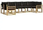 vidaXL Outdoor-Sofagarnitur mit Kissen 7 pcs Wei&szlig; und Schwarz