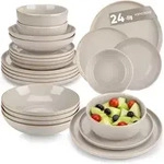 Geschirrset 24tlg Tafelservice Steingut Geschirrset 24tlg. Soft Beige
