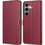 Handyh&uuml;lle Klapph&uuml;lle S24 FE Kartenschlitzen Galaxy S24 FE 5G Weinrot