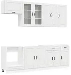 vidaXL K&uuml;cheneinheit PORTO 8 pcs Hochglanz Wei&szlig; Holzwerkstoff