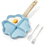Pfanne Eierpfanne Omelettpfanne 4Loch Herzform Antihaft Blue