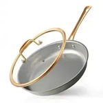 Bratpfanne 28cm Edelstahl Tri-Ply Induktion mit Deckel Kupfergriff