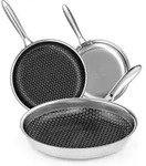 Bratpfannen Set Edelstahl Induktion Antihaft Stainless Steels 3PCS