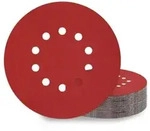 Schleifscheiben 225mm Klett 10 Loch rot 25 St&uuml;ck P800 25.0