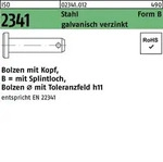 Bolzen ISO 2341 m.Kopf/Splintloch B 20 x65 x57 Stahl galvanisch verzinkt 10St.