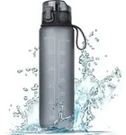 Trinkflasche Sport BPAfrei Grip Fahrrad Outdoor Gym Grau 750 ml
