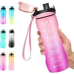 Trinkflasche Zeitmarkierung Tritan BPAfrei 750 ml Rosa Violett