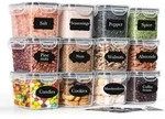 Vorratsdosen luftdicht Deckel 12er Set 800ml Schwarz 0.8LX12 St&uuml;ck