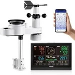 VEVOR 5-in-1-WLAN-Wetterstation, 7,5-Zoll-VA-Display, solarbetriebener...