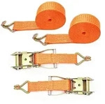 2x Spanngurte 6m 50mm 5000kg mit Ratsche und Doppel-J-Haken Orange