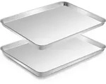 Edelstahl Backblech Set 2er 40.5x30.5x2.5cm, Gesund Rostfrei