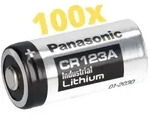 100x Panasonic 3V Lithium Batterie CR123A &ndash; DL123A / CR17345 &ndash; Bulkware