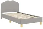 vidaXL Kinderbettgestell mit Kopfteil Hellgrau 80 x 160 cm Schafstoff