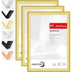 Bilderrahmen A5 Fotorahmen Metall Gold Alu | Gold A5(14.8x21cm) 3x