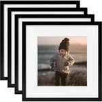 Bilderrahmen Acrylglas Holz Quadratisch 30x30 cm 4er Schwarz