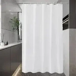 Wei&szlig; Duschvorhang 140x200 cm Textil Stoff Wasserdicht Anti-Schimmel