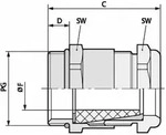 LAPP 52024961 Kabelverschraubung PG13.5 Messing Messing 25 St.