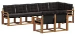 vidaXL Outdoor-Sofagarnitur mit Kissen 8 pcs Nat&uuml;rlich und Schwarz