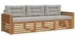vidaXL Outdoor-Sofagarnitur mit Kissen 3 pcs Nat&uuml;rlich und Hellgrau