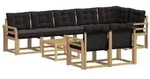 vidaXL Outdoor-Sofagarnitur mit Kissen 9 pcs Wei&szlig; und Schwarz