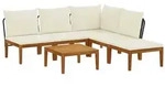 vidaXL 6 pcs Massives Akazienholz & Seil Natur