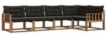 vidaXL Outdoor-Sofagarnitur mit Kissen 5 pcs Nat&uuml;rlich und Schwarz