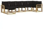 vidaXL Outdoor-Sofagarnitur mit Kissen 7 pcs Wei&szlig; und Schwarz