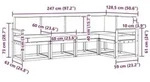 vidaXL Outdoor-Sofagarnitur mit Kissen 5 pcs Nat&uuml;rlich und Hellgrau