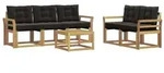 vidaXL Outdoor-Sofagarnitur mit Kissen 6 pcs Wei&szlig; und Schwarz