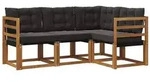 vidaXL Outdoor-Sofagarnitur mit Kissen 4 pcs Nat&uuml;rlich und Schwarz
