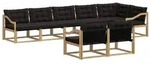 vidaXL Outdoor-Sofagarnitur mit Kissen 8 pcs Wei&szlig; und Schwarz