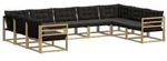 vidaXL Outdoor-Sofagarnitur mit Kissen 9 pcs Wei&szlig; und Schwarz