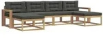 vidaXL Outdoor-Sofagarnitur mit Kissen 6 pcs Wei&szlig; und Anthrazit