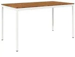 vidaXL Gartenbar-Tisch Nat&uuml;rlich und Wei&szlig; 196 x 100,5 x 105 cm