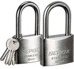 SEPOX Vorh&auml;ngeschloss Edelstahl 50mm mit Schl&uuml;ssel 2 St&uuml;ck