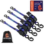 ANTELOPE Automatik Spanngurt 4 St&uuml;ck, 3,6m x 25mm, S-Haken, Blau