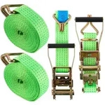 2 St&uuml;ck Spanngurte mit Ratsche und Haken 3000 kg 6 m 50 mm Chartreuse
