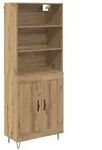 vidaXL Highboard 2 pcs Artisan-Eiche Holzwerkstoff