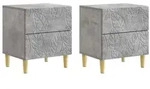 vidaXL Nachttisch 2 pcs Betongrau 43 x 34,5 x 48 cm Holzwerkstoff