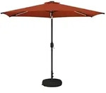 vidaXL Gartenparasol mit LED-Lichtern und Sockel 3 x 3 m Polyester