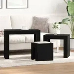 vidaXL 3-tlg. Satztisch-Set Schwarz Eiche Holzwerkstoff