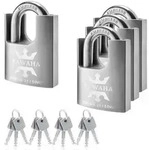 Vorh&auml;ngeschloss Edelstahl 50mm gleichschlie&szlig;end 4er Pack