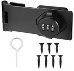 Schrankschloss 3-stelliges Zahlenschloss Schwarz 4.5 Zoll Hasp T&uuml;rriegel...