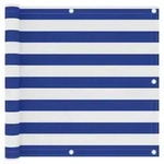 vidaXL Balkon-Sichtschutz Wei&szlig; und Blau 90x300 cm Oxford-Gewebe