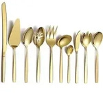 Besteck Servierset Edelstahl Gold 10 Servierl&ouml;ffel 11.gold