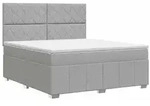 vidaXL Boxspringbett mit Matratze Hellgrau 160 x 200 cm Stoff