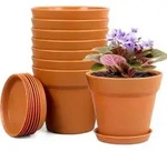 Blumentopf 8er Set Plastik 10cm Untersetzer Hydrokultur Terrakotta 4IN